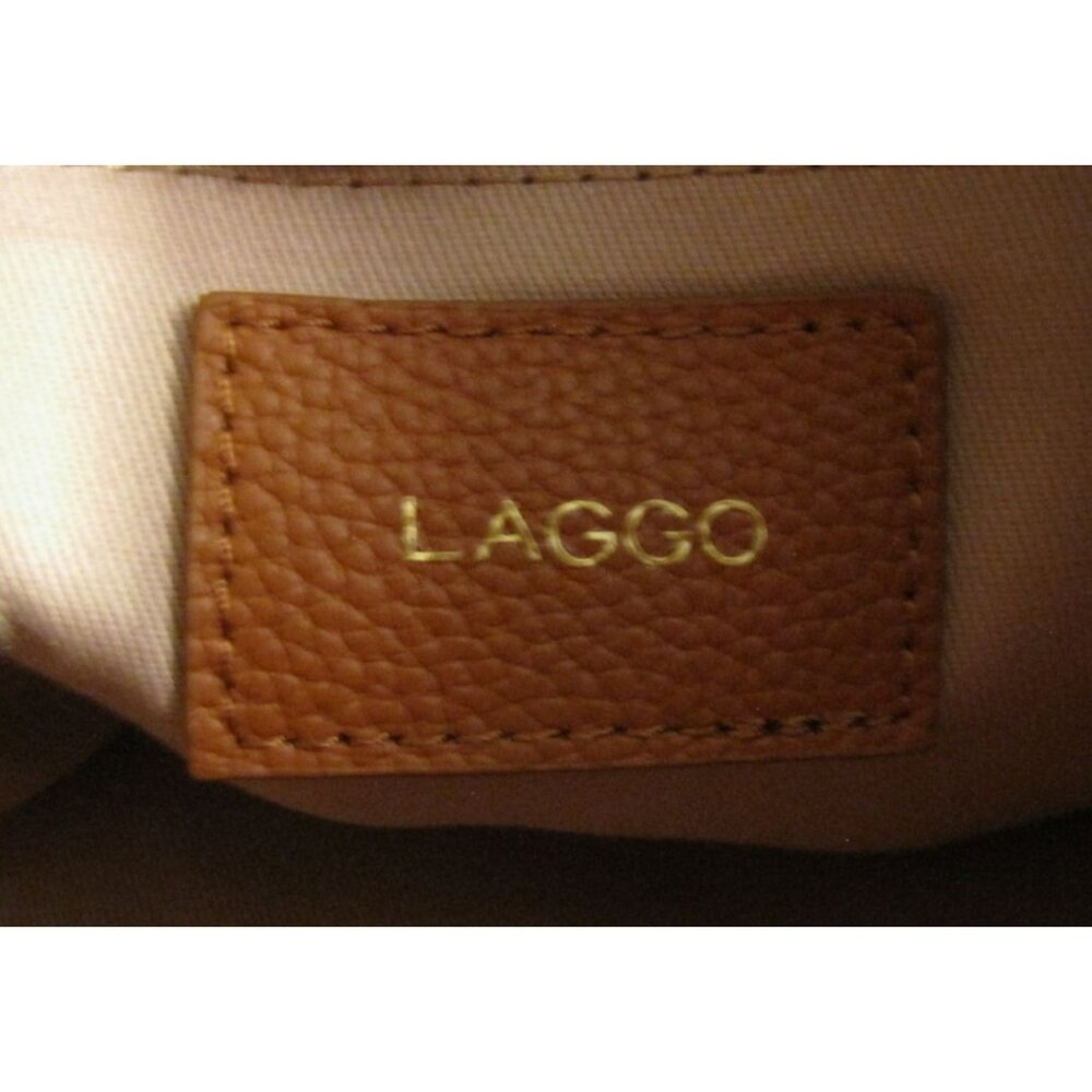 Laggo Mara Hobo Bag Brown Genuine Leather Studded Accents NEW - Picture 4 of 4